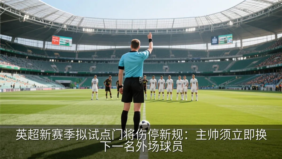 裁判在足球比赛中示意恢复比赛